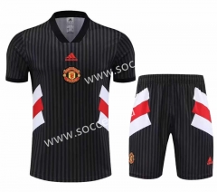 2023-2024 Manchester United Black Thailand Soccer Uniform-0299