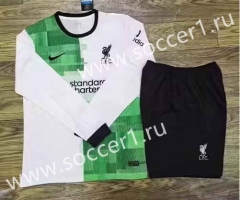 2023-2024 Liverpool Away White&Green LS Soccer Uniform-8381