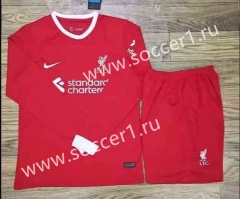 2023-2024 Liverpool Home Red LS Soccer Uniform-8381