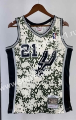 Hot-press Retro Version San Antonio Spurs Camouflage #21 NBA Jersey-311
