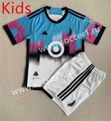 2023-2024 Minnesota United FC Away Blue&White Kid/Youth Soccer Uniform-AY