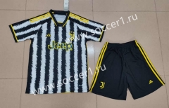 2023-2024 Juventus Home Black&White Soccer Uniform-718