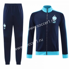2023-2024 Olympique Marseille Royal Blue Thailand Soccer Jacket Uniform-LH