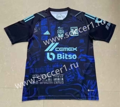 (S-4XL) 2023-2024 Tigres UANL Blue&Black Thailand Soccer Jersey AAA-818A-912