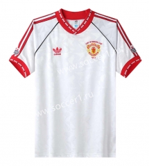 Retro Version 1991 Manchester United White Thailand Soccer Jersey AAA-7505
