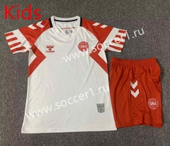 2023-2024 Denmark Away White Kids/Youth Soccer Uniform-7809