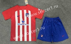 2023-2024 Atletico Madrid Home Red & White Soccer Uniform -6748