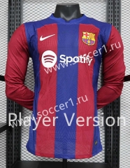 Player Version 2023-2024 Barcelona Home Red&Blue LS Thailand Soccer Jersey AAA-888