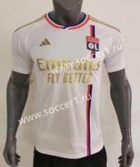 2023-2024 Correct Version Olympique Lyonnais Home White Thailand Soccer Jersey AAA-416