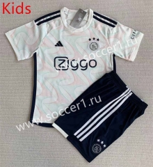 2023-2024 Ajax Away White Kid/Youth Soccer Uniform-AY