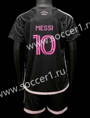 2023-2024 Inter Miami CF Away Black (#10 Messi) Kids/Youth Soccer Uniform