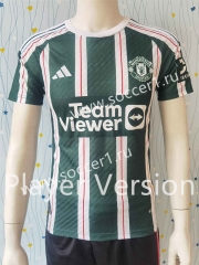 Player Version 2023-2024 Manchester United Away White&Green Thailand Soccer Jersey AAA-807