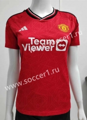 2023-2024 Manchester United Home Red Women Thailand Soccer jersey AAA-708