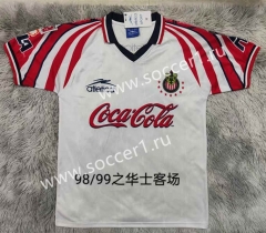 Retro Version 98-99 Deportivo Guadalajara Away White Thailand Soccer Jersey AAA-9755