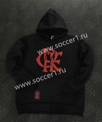 2023-2024 Flamengo Black Thailand Soccer Tracksuit Top With Hat-LH