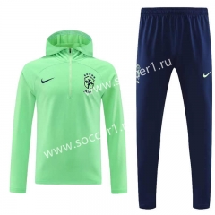 2023-2024 Brazil Green Thailand Soccer Tracksuit With Hat-7411