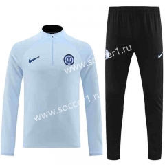 2023-2024 Inter Milan Light Blue Thailand Soccer Tracksuit-7411
