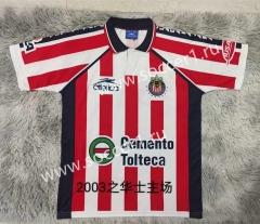 Retro Version 02-03 Deportivo Guadalajara Home Red&White Thailand Soccer Jersey AAA-9755