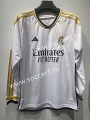 2023-2024 Real Madrid Home White LS Thailand Soccer Jersey AAA-422