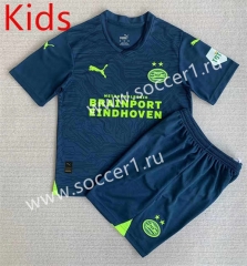 2023-2024 PSV Eindhoven 2nd Away Blue Kid/Youth Soccer Uniform-AY