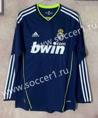 Retro Version 10-11 Real Madrid Blue LS Thailand Soccer Jersey AAA-6590