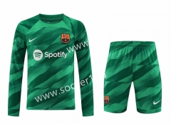 2023-2024 Barcelona Green LS Thailand Soccer Uniform AAA-418