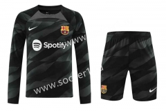 2023-2024 Barcelona Black LS Thailand Soccer Uniform AAA-418