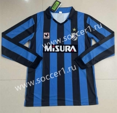 Retro Version 88 Inter Milan Home Blue&Black LS Thailand Soccer Jersey AAA-422
