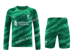 2023-2024 Liverpool Goalkeeper Green LS Thailand Soccer Uniform-418