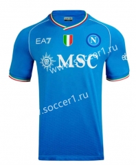 (S-4XL)(With Scudetto) 2023-2024 Napoli Home Blue Thailand Soccer Jersey AAA-GB