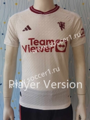 Player Version 2023-2024 Manchester United 2nd Away White Soccer Jersey AAA-807