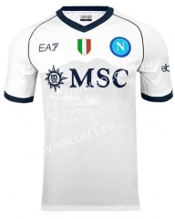 (With Scudetto) 2023-2024 Napoli Away White Thailand Soccer Jersey AAA-GB