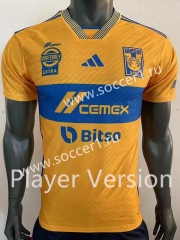 Player Version 2023-2024 Tigres UANL Home Yellow Thailand Soccer Jersey AAA-518
