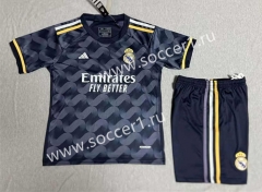 2023-2024 Real Madrid Away Gray&Royal Blue Soccer Uniform-SJ