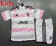 2023-2024 Juventus Away Pink Kids/Youth Soccer Uniform