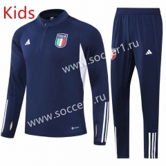 2023-2024 Italy Royal Blue Kids/Youth Soccer Tracksuit-GDP