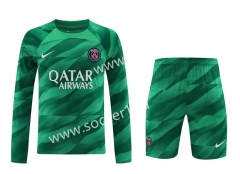 2023-2024 Paris SG Goalkeeper Green Thailand LS Soccer Uniform-418