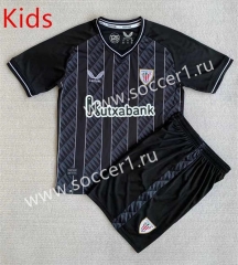 2023-2024 Athletic Bilbao Goalkeeper Black Kids/Youth Soccer Unifrom-AY