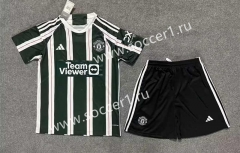 2023-2024 Manchester United Away Green Soccer Uniform-8975