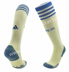 2023-2024 Italy Away Beige&White Kid/Youth Soccer Socks-B405