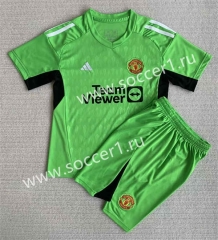 2023-2024 Manchester United  Goalkeeper Green Soccer Uniform-AY
