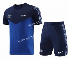 Nike Blue Short-Sleeved Thailand Soccer Tracksuit-LH
