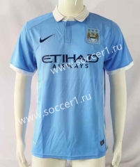 Retro Version 15-16 Manchester City Home Blue Thailand Soccer Jersey AAA-503