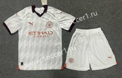 2023-2024 Manchester City Away White Soccer Uniform-6748
