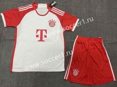 (Without Brand Logo) 2023-2024 Bayern München Away White Soccer Uniform-1506