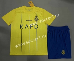 (Without Brand Logo) 2023-2024 Al-Nassr FC Home Yellow Soccer Unifrom-1506