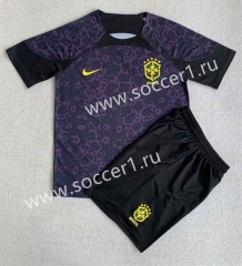 2023-2024 Brazil Goalkeeper Black Soccer Uniform-AY