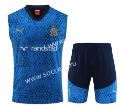 2023-2024 Olympique de Marseille Blue Thailand Soccer Vest Uniform-4627