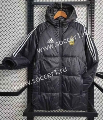 2023-2024 Argentina Black Cotton Coats With Hat-GDP