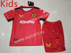 2023-2024 Wolverhampton Wanderers Away Red Kids/Youth Soccer Uniform-507